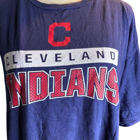 MLB Cleveland Indians Genuine Merchandise Baseball Tee, Navy Blue, Size 2XL - Picture 2 of 4